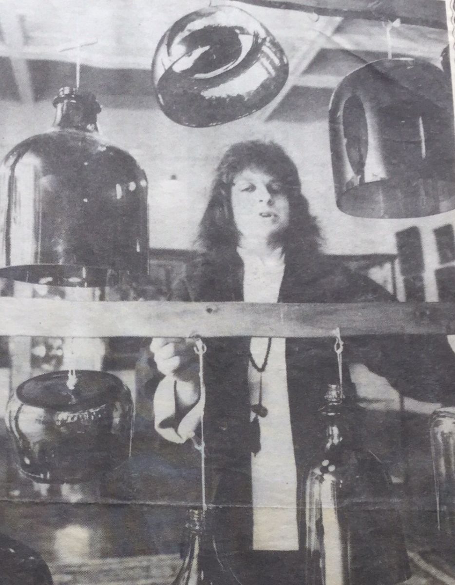 Ros Bandt playing the 'Flagong' at Art Gallery of Ballarat, The Courier May 28 1983 source Merle Hathaway