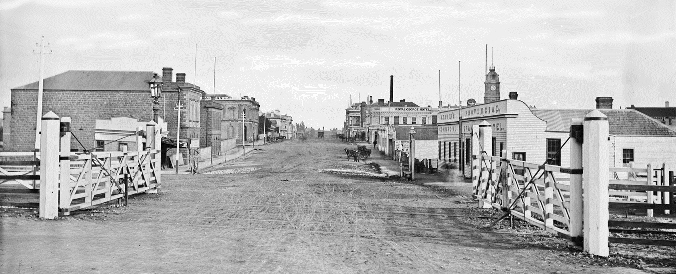 Lydiard Street railway gates c1870-75 SLNSW