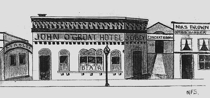 John O'Groat Hotel Sketch, 1865 source Ballarat Historical Society Collection