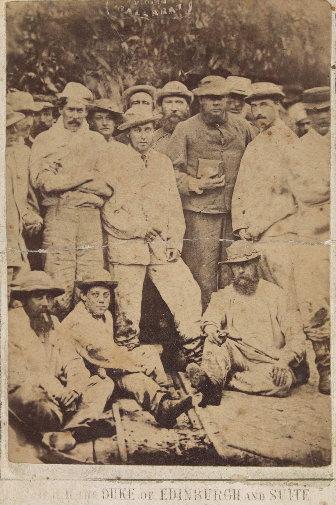 Duke of Edinburgh and workers from the Band of Hope Mine in Ballarat